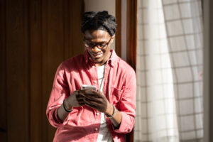 someone texting on cellphone.