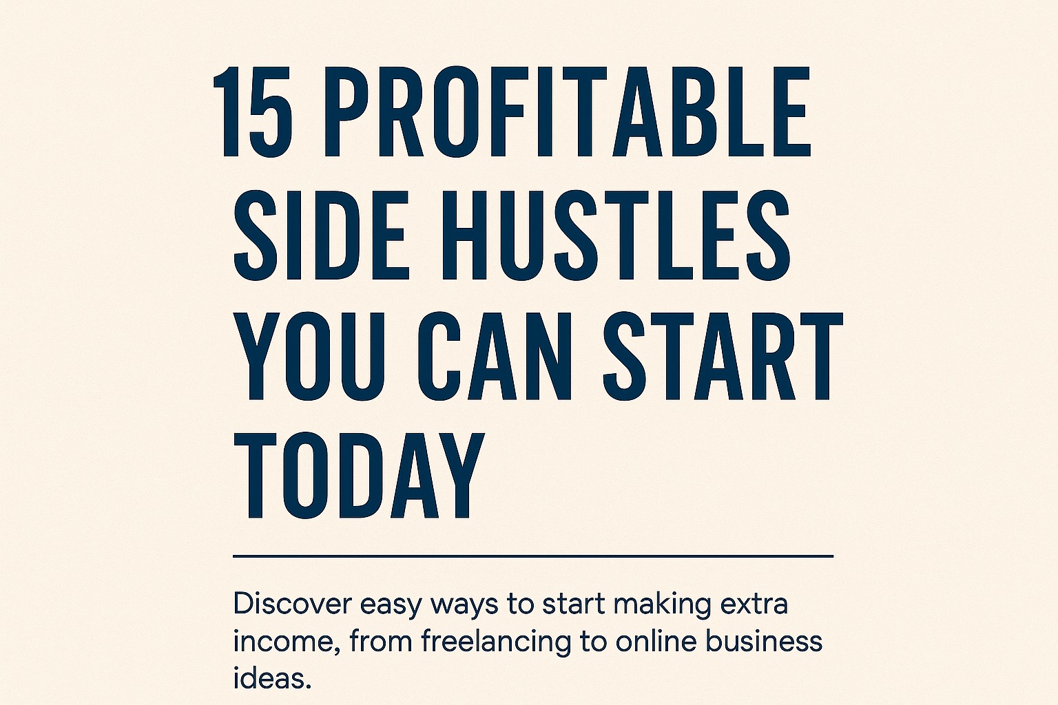 15 Profitable Side Hustles You Can Start Today